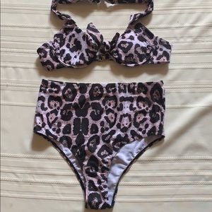 Nico High Waisted Bikini - Leopard Print